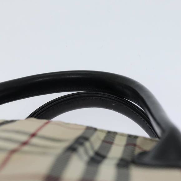BURBERRY Nova Check Blue Label Hand Bag Nylon Beige Auth kk225 - Picture 8 of 16